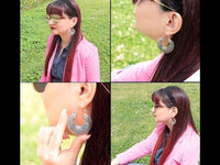 Cargar imagen en el visor de la galería, Brass Ohrringe Blumensichel silbern Messing - chic - net.de
