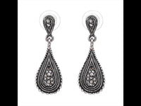 Cargar imagen en el visor de la galería, Brass Ohrstecker antik silberfarben Tropfen groß klein Kugeln - chic - net.de
