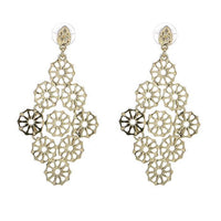 Load image into Gallery viewer, Brass Ohrstecker Räder rund Stern antik golden glänzend - chic - net.de
