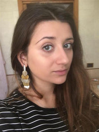 Cargar imagen en el visor de la galería, Brass Ohrstecker silberfarben und golden rund glänzend - chic - net.de
