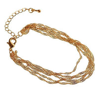 Load image into Gallery viewer, Brass Panzerketten Armband golden filigran fünflagig gedreht 17 - 22 cm verstellbar - chic - net.de
