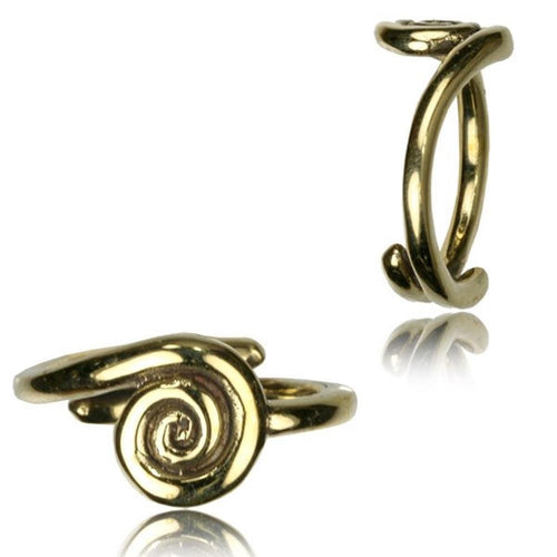 Brass Ringe verstellbar überlappend antik golden verziert breit oder schmal - chic - net.de