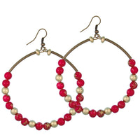 Load image into Gallery viewer, Brass Schmuck rot gold Damenohrhänger Kupfer nickelfrei Ohrringe Perlen - chic - net.de
