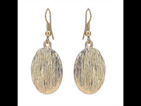 Load image into Gallery viewer, Brass Schmuckset goldfarben Kette rund Struktur Ohrringe oval Länge verstellbar - chic - net.de
