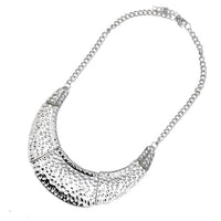 Load image into Gallery viewer, Brass Schmuckset silberfarben Kette Struktur Ohrringe Tropfen Länge verstellbar - chic - net.de

