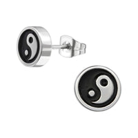 Load image into Gallery viewer, Chirurgischer Edelstahl Ohrstecker Herz Yin Yang 8mm - chic - net.de
