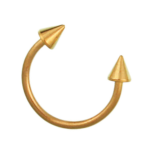 Circular Barbell Piercing mit Cones goldfarben aus Edelstahl Hufeisen - chic - net.de