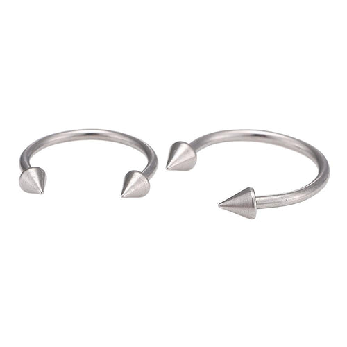 Circular Barbell Piercing mit Cones groß silber Farben aus Edelstahl Hufeisen - chic - net.de