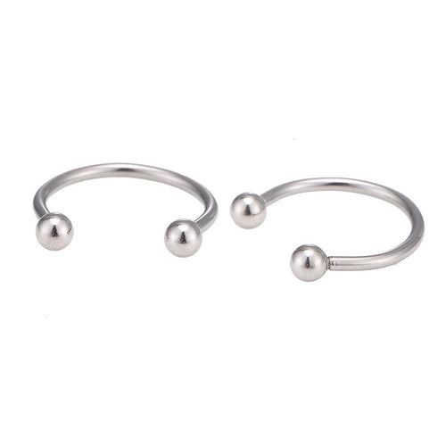 Circular Barbell Piercing mit Kugeln silber groß aus Edelstahl Hufeisen - chic - net.de