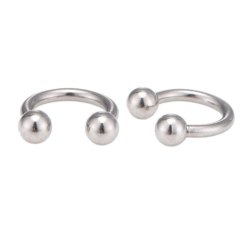 Circular Barbell Piercing mit Kugeln silber mini aus Edelstahl Hufeisen - chic - net.de