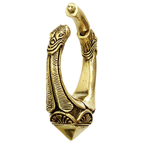 Clicker Piercing Ohrgewicht gold antik Segmentring 5mm oxidiert Messing 39g 50mm - chic - net.de