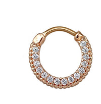 Cargar imagen en el visor de la galería, Clicker Piercing rhodiniert Glitzer Ring Kristalle breit - chic - net.de
