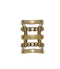 Cargar imagen en el visor de la galería, Ear cuff Dread Lock Bead Messing gold 5 Ringe - chic - net.de
