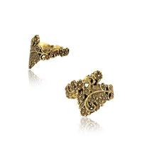 Cargar imagen en el visor de la galería, Ear cuff Dread Lock Bead Messing gold Blümchen - chic - net.de
