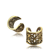 Load image into Gallery viewer, Ear cuff Dread Lock Bead Messing gold Blume des Lebens - chic - net.de
