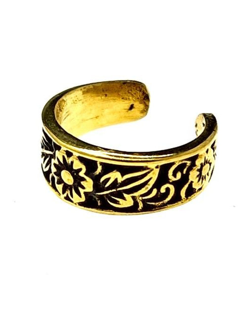 Ear cuff Dread Lock Bead Messing gold Blüten - chic - net.de