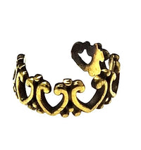 Load image into Gallery viewer, Ear cuff Dread Lock Bead Messing gold Herzen Krone - chic - net.de
