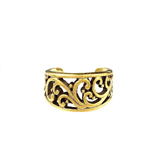 Ear cuff Dread Lock Bead Messing gold Schnörkel - chic - net.de