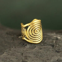 Cargar imagen en el visor de la galería, Ear cuff Dread Lock Bead Messing gold Spiralen - chic - net.de
