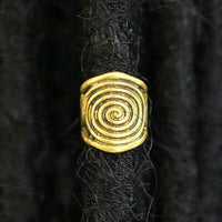 Cargar imagen en el visor de la galería, Ear cuff Dread Lock Bead Messing gold Spiralen - chic - net.de
