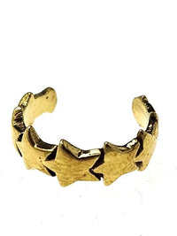 Load image into Gallery viewer, Ear cuff Dread Lock Bead Messing gold Sterne schmal - chic - net.de
