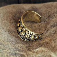 Load image into Gallery viewer, Ear cuff Dread Lock Bead Messing gold Tribal Dots - chic - net.de
