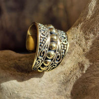 Load image into Gallery viewer, Ear cuff Dread Lock Bead Messing gold Tribal Dots - chic - net.de
