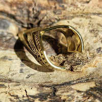 Load image into Gallery viewer, Ear cuff Dread Lock Bead Messing gold Zacken - chic - net.de
