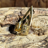 Load image into Gallery viewer, Ear cuff Dread Lock Bead Messing gold Zacken - chic - net.de
