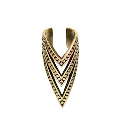 Ear cuff Dread Lock Bead Messing gold Zacken - chic - net.de