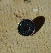 Load image into Gallery viewer, Edelstahl Stern Blume Rund Ohrstecker schwarz silber - chic - net.de
