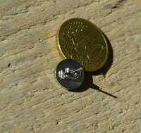 Load image into Gallery viewer, Edelstahl Stern Blume Rund Ohrstecker schwarz silber - chic - net.de
