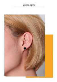 Load image into Gallery viewer, Ohrstecker Edelstahl Emaille Rotgold PVD schwarz weiß
