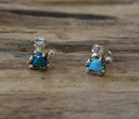 Load image into Gallery viewer, Ohrstecker 925 Sterling Silber Schildkröte Opal E-Coat
