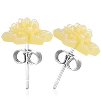 Load image into Gallery viewer, Ohrstecker Edelstahl Resin Rose Blume türkis grün gelb
