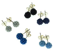 Load image into Gallery viewer, Kugel Ball Ohrstecker 925 Silber Mini Perlen 6mm blau
