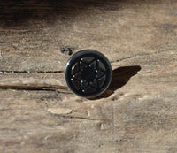 Load image into Gallery viewer, Edelstahl Stern Blume Rund Ohrstecker schwarz silber
