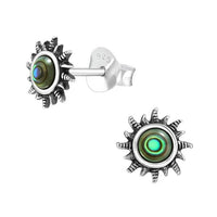 Load image into Gallery viewer, Ohrstecker 925 Sterling Silber Abalone E-Coat Sonne
