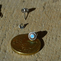 Load image into Gallery viewer, Ohrstecker 925 Silber Rad E-Coat Epoxid blau oxidiert
