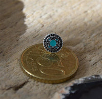 Load image into Gallery viewer, Ohrstecker 925 Silber Herzen E-Coat Epoxid grün schwarz
