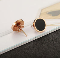 Load image into Gallery viewer, Chirurgischer Edelstahl Ohrstecker rund schwarz 10mm
