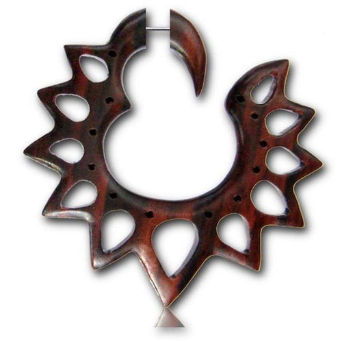 Fake Holz Piercing Narra Holz Maya Muster Edelstahl Ohrstecker Organic - chic - net.de