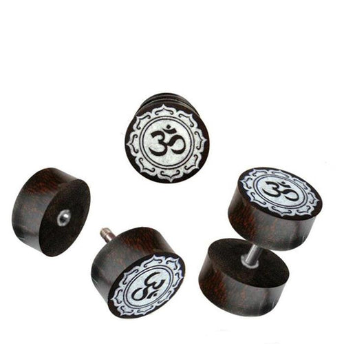 Fake Holz Plug Tamarinde Bone Inlay OM - Zeichen Edelstahl Organic Tribal - chic - net.de
