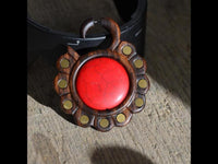 Load image into Gallery viewer, Fake Piercing Edelstahl Holz Koralle Brass Blume - chic - net.de
