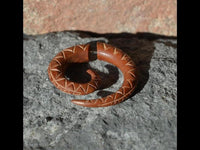 Load image into Gallery viewer, Fake Piercing Edelstahl Holz Zacken Dehnschnecke - chic - net.de
