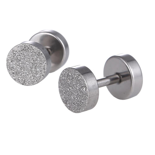 Fake Piercing Expander Glitzer silberfarben Schraubverschluss Edelstahl - chic - net.de