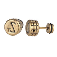 Load image into Gallery viewer, Fake Piercing Expander golden geriffelter Rand Buchstabe Z und T Schaubverschluss - chic - net.de
