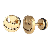 Load image into Gallery viewer, Fake Piercing Expander goldfarben Fratze Gesicht Schaubverschluss Edelstahl - chic - net.de
