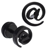 Load image into Gallery viewer, Fake Piercing Expander schwarz @ Zeichen Schaubverschluss Edelstahl - chic - net.de
