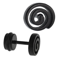 Load image into Gallery viewer, Fake Piercing Expander schwarz Spirale Kreis Schaubverschluss Edelstahl - chic - net.de

